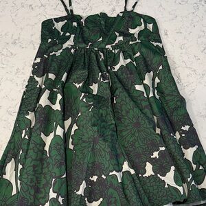 Green Floral short jumpsuit with Accents